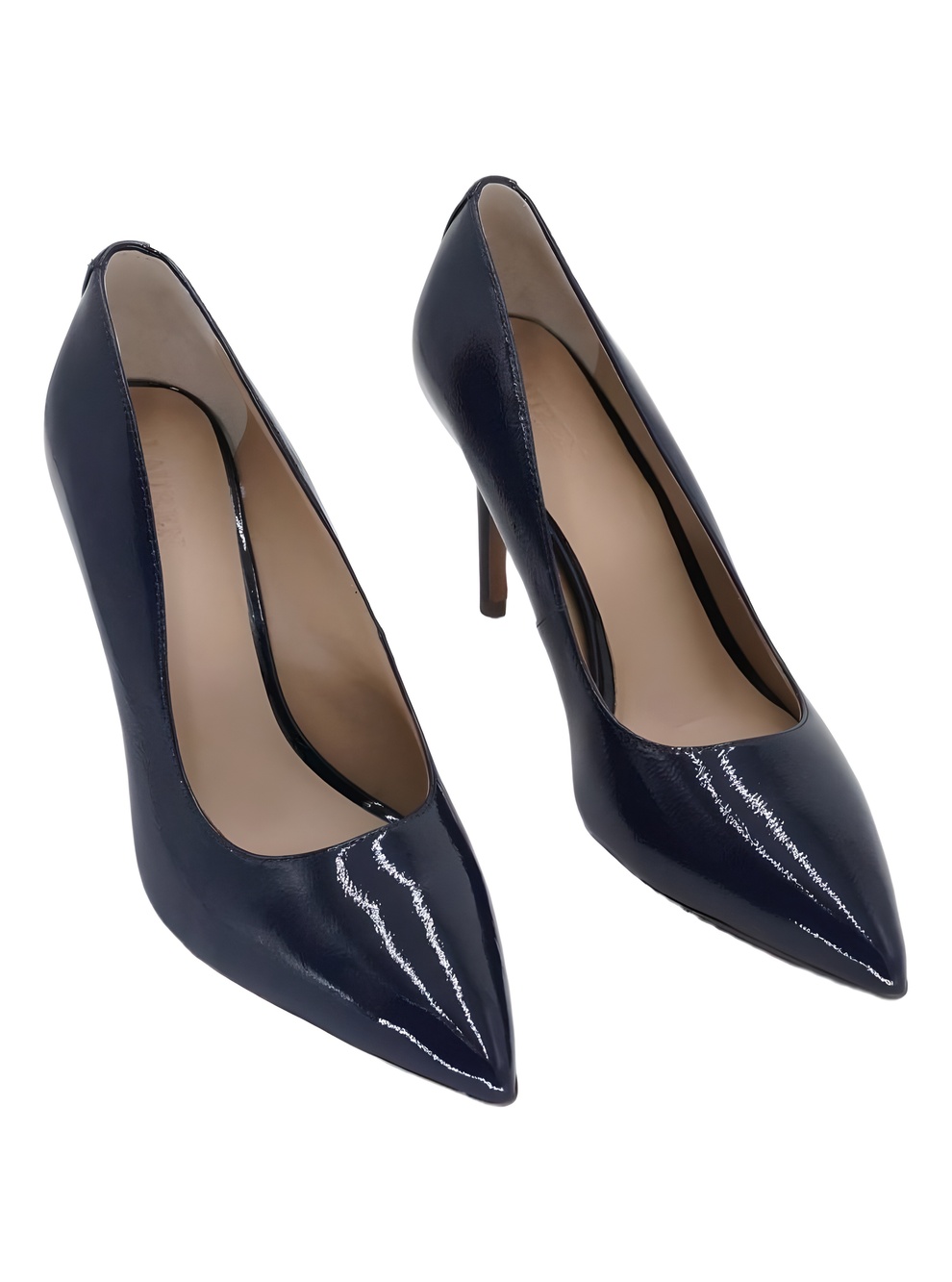 Lauren Ralph Lauren Womens Lindella II Navy Crinkle Patent Leather Pumps Size 8B